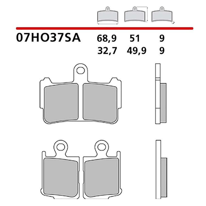 BREMBO FRONT BRAKE PADS KIT HONDA VFR F DCT ABS 1200 10-16-COD. 07HO37SA