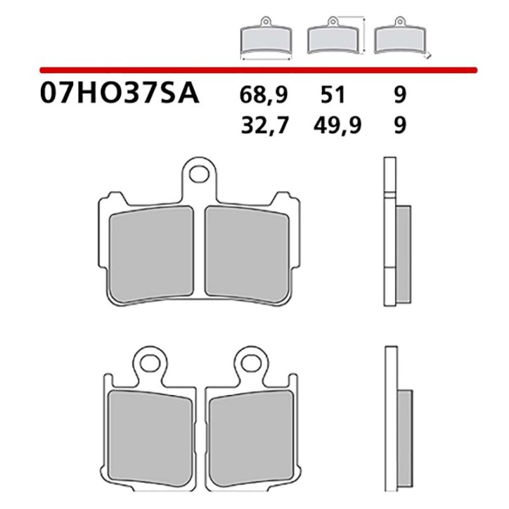 BREMBO FRONT BRAKE PADS KIT FOR HONDA VFR F DCT/ABS 1200 10-16-COD. 07HO37SA