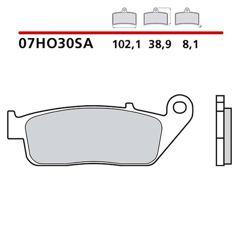 KIT DE PASTILLAS DE FRENO DELANTERO BREMBO HONDA VT C SHADOW PERSONALIZADO 94-00-COD. 07HO30SA