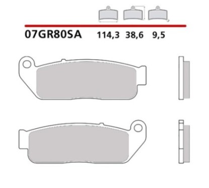 BREMBO FRONT BRAKE PADS KIT INDIAN SCOUT SIXTY 1000 2016-COD. 07GR80SA