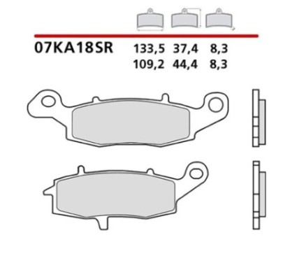 BREMBO FRONT BRAKE PADS KIT KAWASAKI KLE VERSYS 650 07-08-COD. 07KA18SR