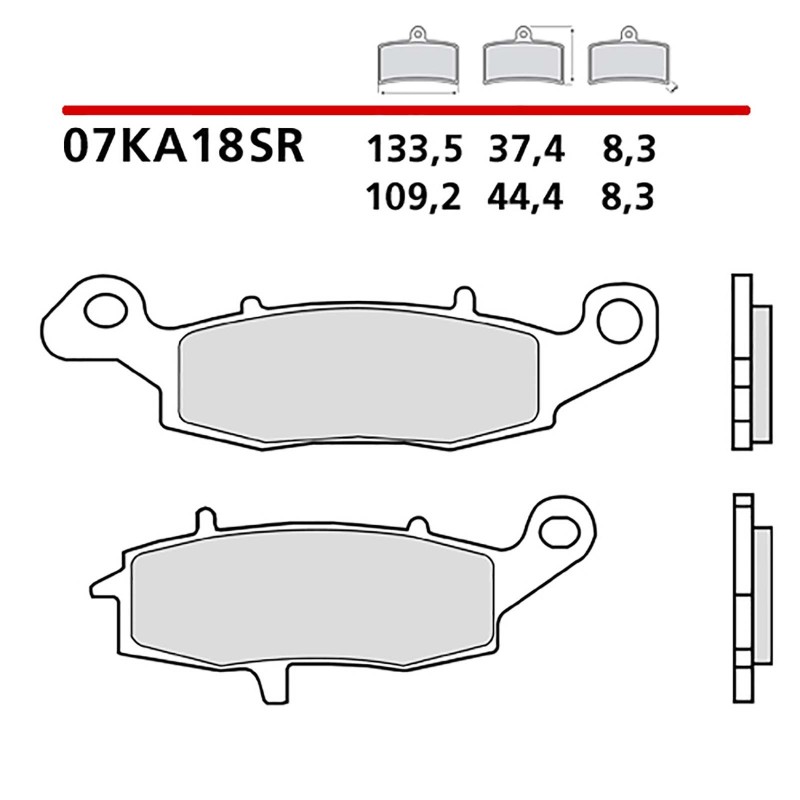 KIT DE PASTILLAS DE FRENO DELANTERO BREMBO KAWASAKI KLE VERSYS ABS 650 07-08-COD. 07KA18SR