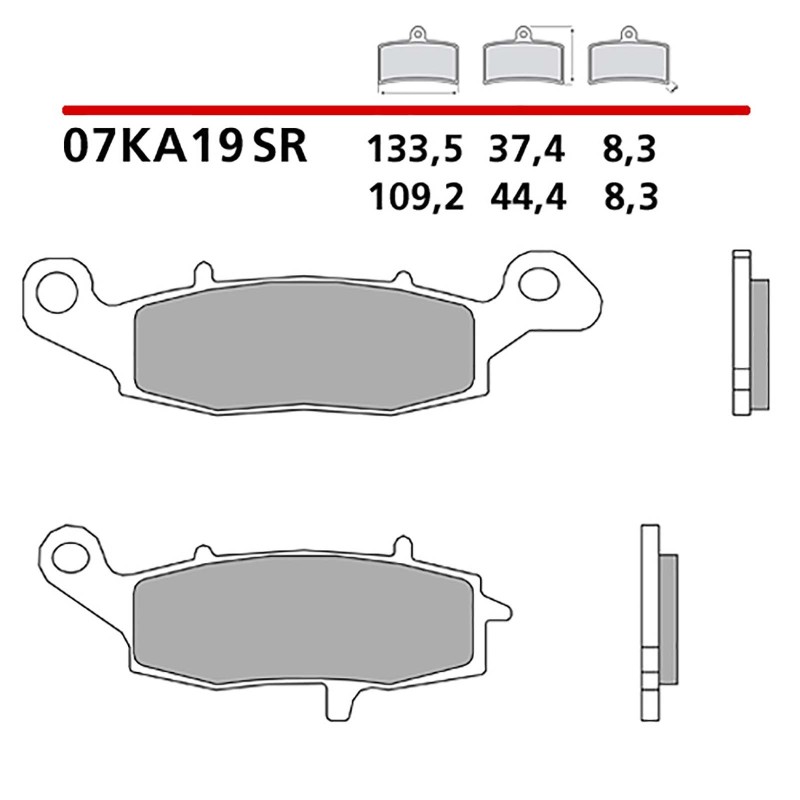 KIT DE PASTILLAS DE FRENO DELANTERO BREMBO KAWASAKI KLE VERSYS ABS 650 07-08-COD. 07KA19SR