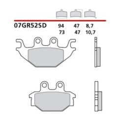 BREMBO FRONT BRAKE PADS KIT KAWASAKI KVF BRUTE FORCE 2X4 12-17-07GR52SD