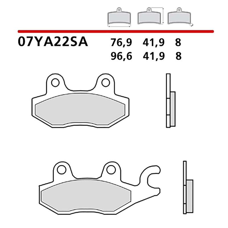 BREMBO FRONT BRAKE PADS KIT KAWASAKI KVF BRUTE FORCE 750 08-14-COD. 07YA22SA