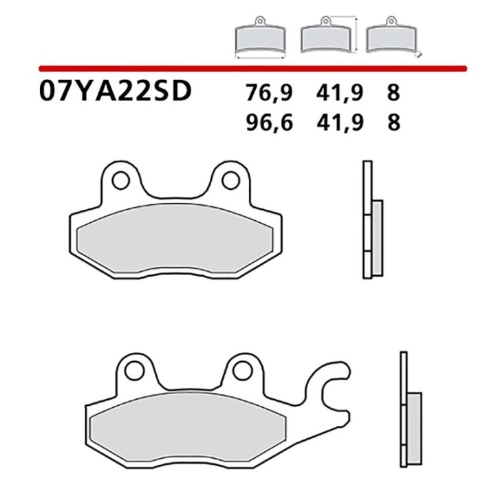 BREMBO FRONT BRAKE PADS KIT FOR KAWASAKI KVF BRUTE FORCE 750 08-14-COD. 07YA22SD