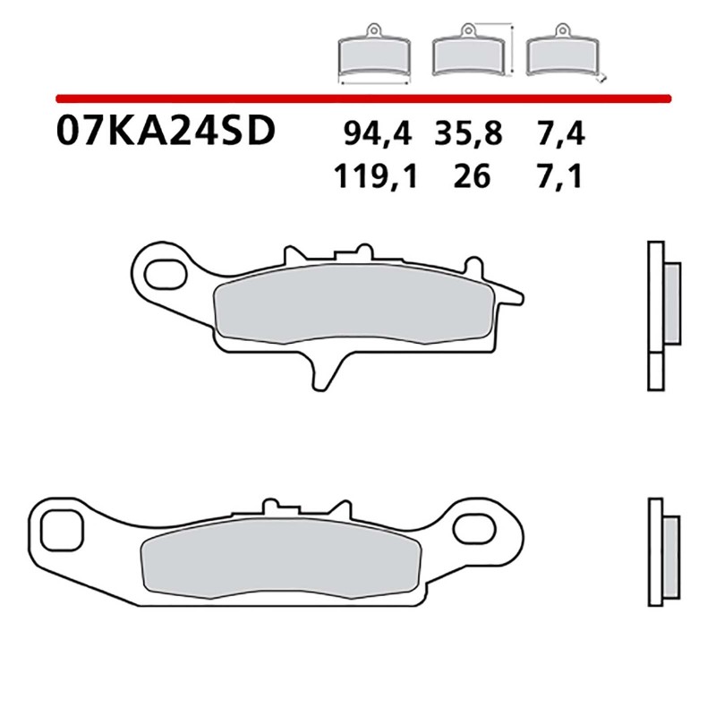 BREMBO VORDERRADBREMSBELAGE-KIT KAWASAKI KVF BRUTE FORCE 4X4 05-11-07KA24SD