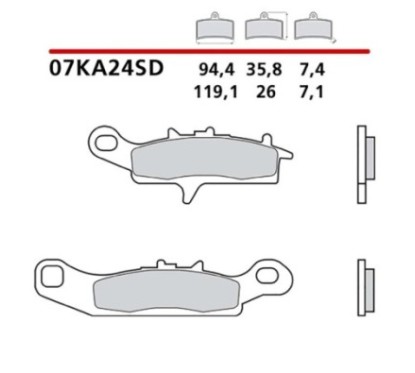 BREMBO FRONT BRAKE PADS KIT KAWASAKI KVF BRUTE FORCE 4X4 05-11-07KA24SD