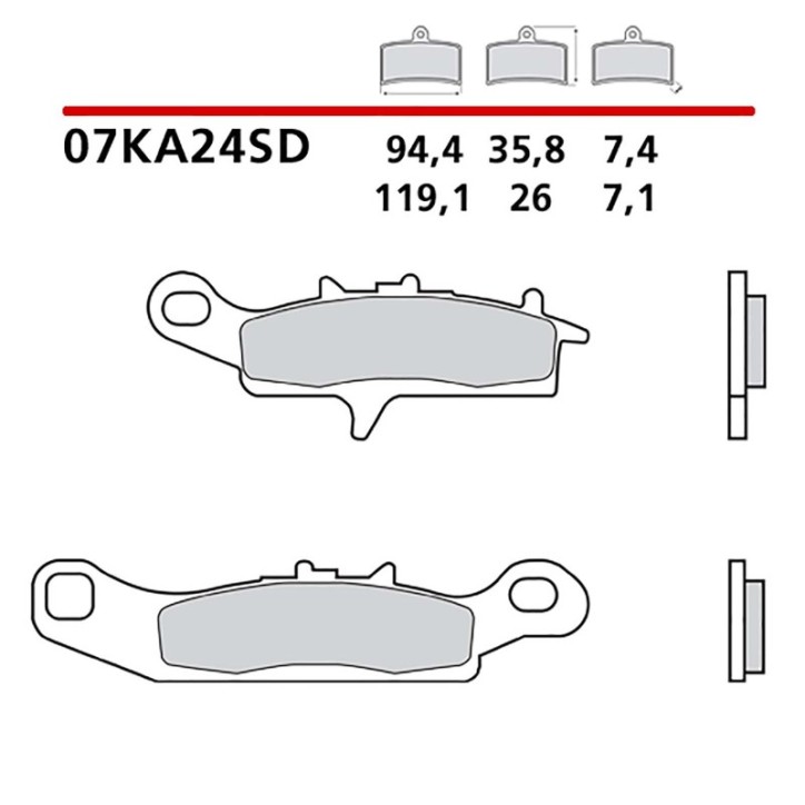 BREMBO FRONT BRAKE PADS KIT FOR KAWASAKI KVF BRUTE FORCE/4X4 05-11-07KA24SD