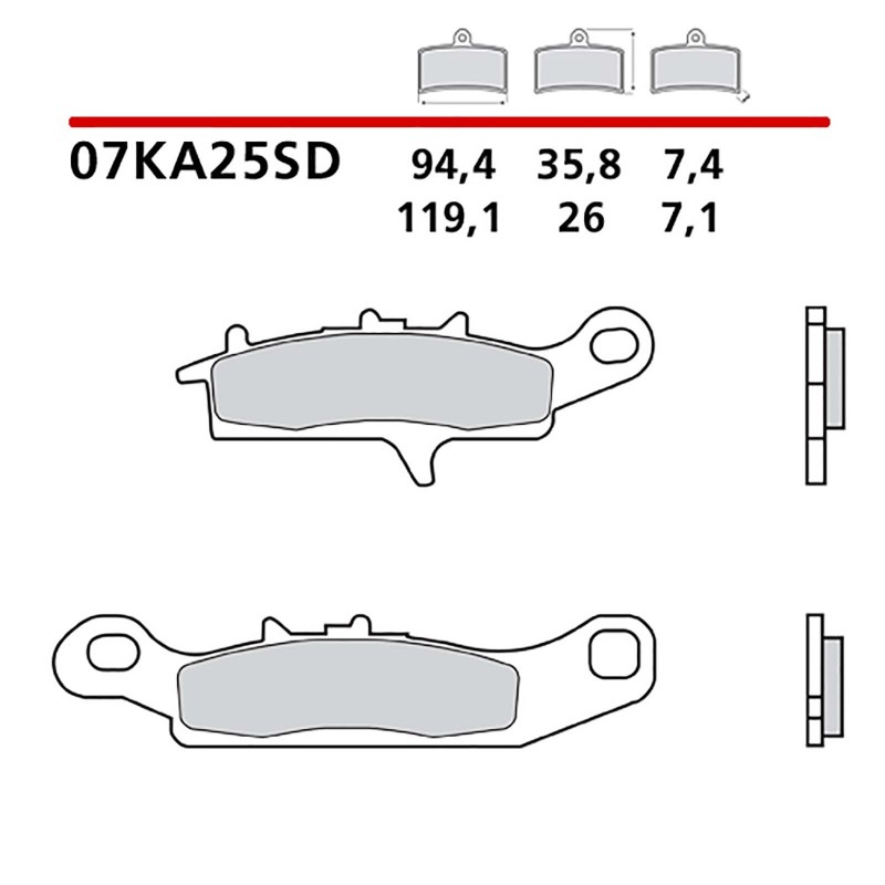 BREMBO FRONT BRAKE PADS KIT KAWASAKI KVF BRUTE FORCE 4X4 05-11-07KA25SD