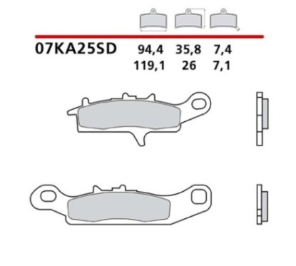 BREMBO FRONT BRAKE PADS KIT KAWASAKI KVF BRUTE FORCE 4X4 05-11-07KA25SD