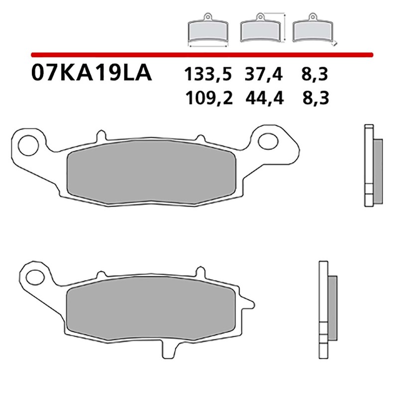 KIT DE PASTILLAS DE FRENO DELANTERO BREMBO KAWASAKI VN CLASSIC FI 1500 00-02-COD. 07KA19LA