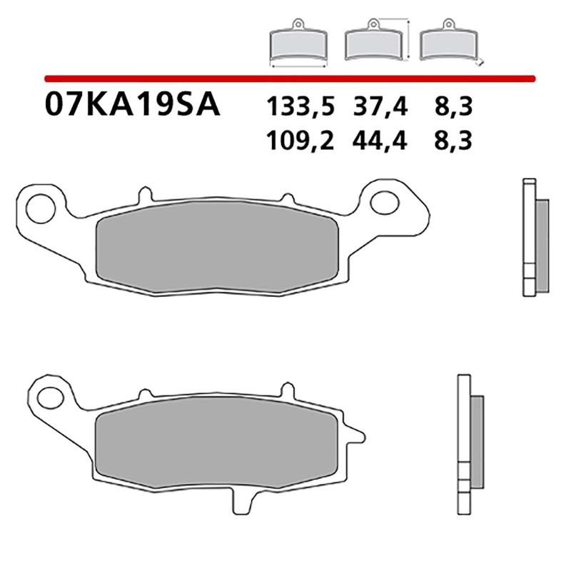 KIT DE PASTILLAS DE FRENO DELANTERO BREMBO KAWASAKI VN CLASSIC FI 1500 00-02-COD. 07KA19SA