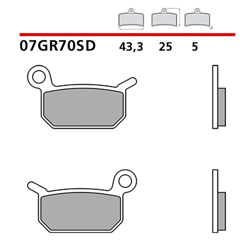 BREMBO FRONT BRAKE PADS KIT KTM SX FACTORY ED. 50 21-21-COD. 07GR70SD