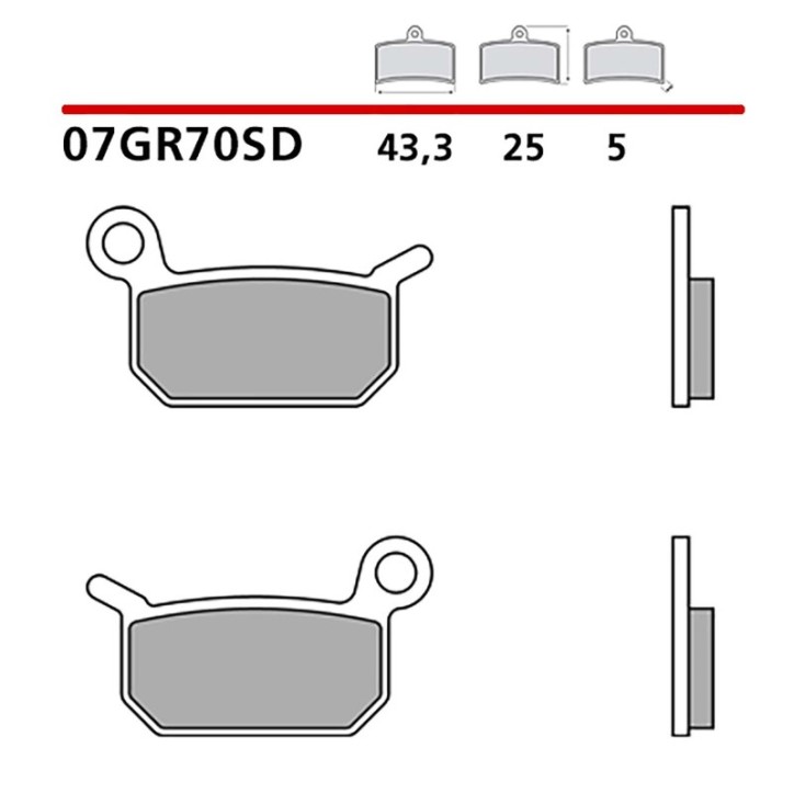 BREMBO FRONT BRAKE PADS KIT FOR KTM SX FACTORY ED. 50 21-21-COD. 07GR70SD