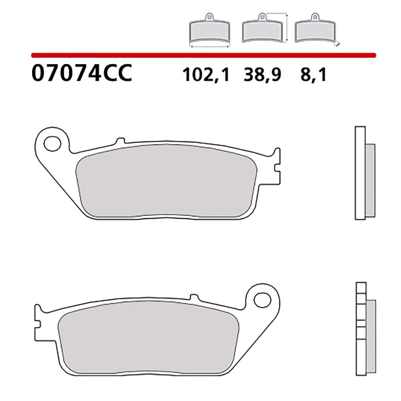 BREMBO FRONT BRAKE PADS KIT KYMCO DOWNTOWN I 300 ABS 09-14-COD. 07074