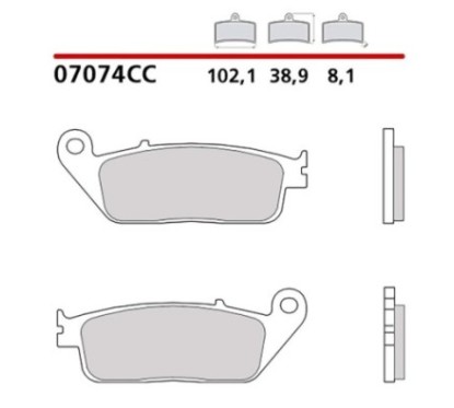 BREMBO FRONT BRAKE PADS KIT KYMCO DOWNTOWN I 300 ABS 09-14-COD. 07074