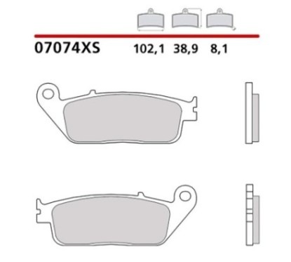 BREMBO FRONT BRAKE PADS KIT KYMCO DOWNTOWN I 300 ABS 09-14-COD. 07074XS