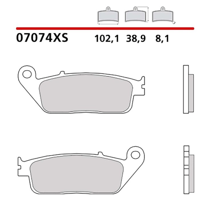 KIT DE PLAQUETTES DE FREIN AVANT BREMBO POUR KYMCO DOWNTOWN I 300/ABS 09-14-COD. 07074XS