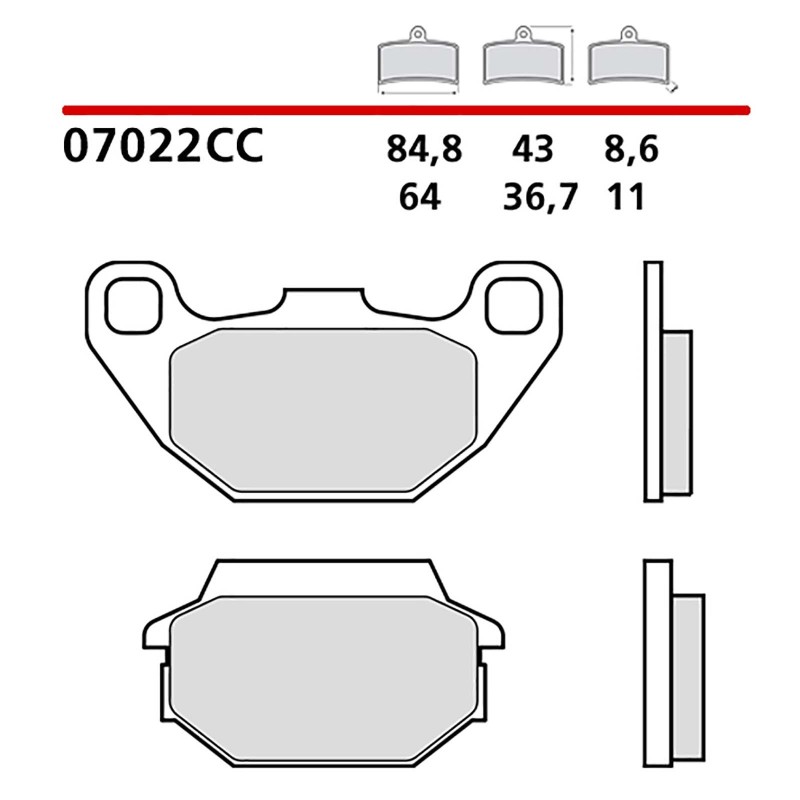 BREMBO FRONT BRAKE PADS KIT KYMCO PEOPLE ONE I 125 13-16-COD. 07022