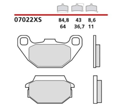 BREMBO FRONT BRAKE PADS KIT KYMCO PEOPLE ONE I 125 13-16-COD. 07022XS