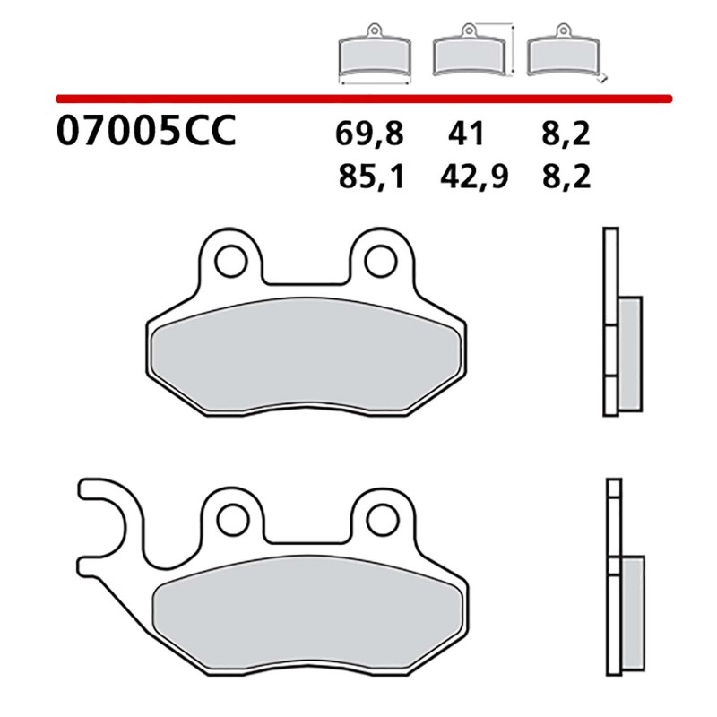 BREMBO FRONT BRAKE PADS KIT PEUGEOT BELVILLE ALLURE RS 125 18-19-COD. 07005