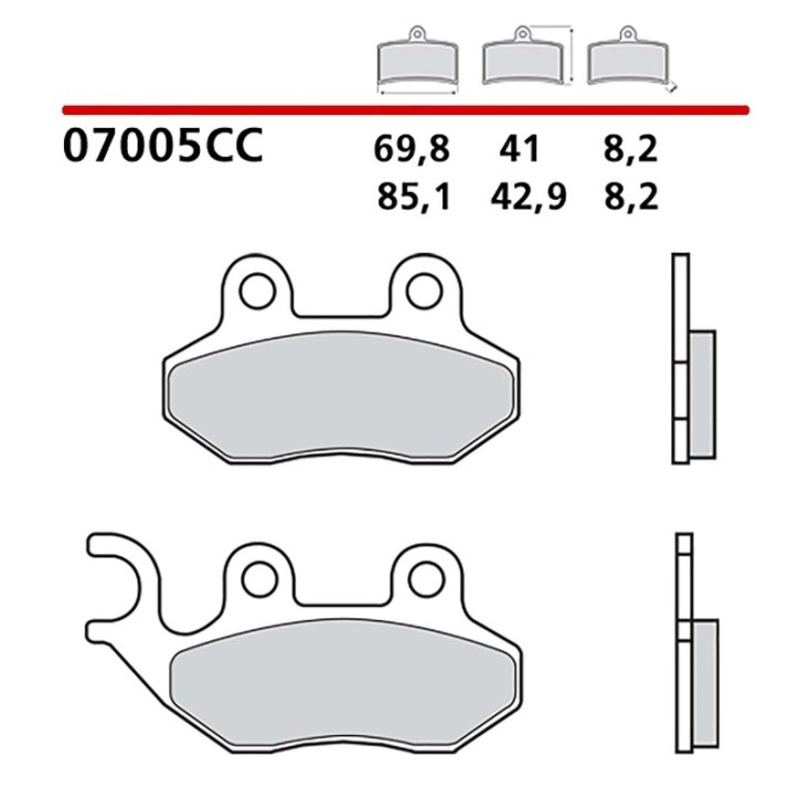 BREMBO FRONT BRAKE PADS KIT FOR PEUGEOT BELVILLE ALLURE/RS 125 18-19-COD. 07005