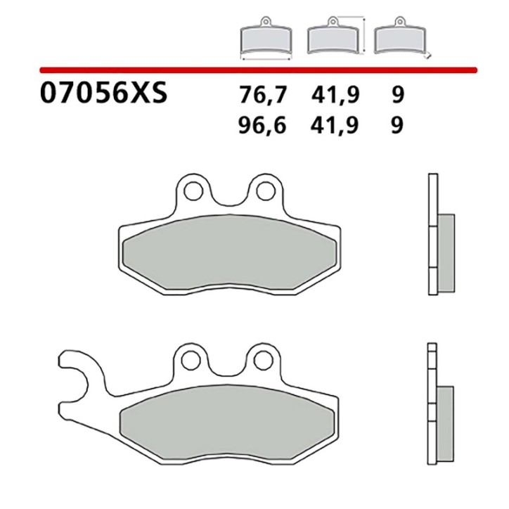 KIT DE PLAQUETTES DE FREIN AVANT BREMBO POUR PIAGGIO VESPA ABS-ROUGE 125 13-15-COD. 07056XS