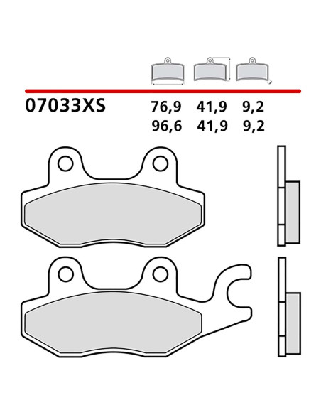 brembo front brake pad kit for kymco yup 250 03 06 07033xs