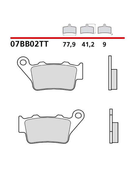 Kit de pastillas de freno traseras Brembo para Aprilia Caponord 1200 13/14 (cod. 07BB02TT)