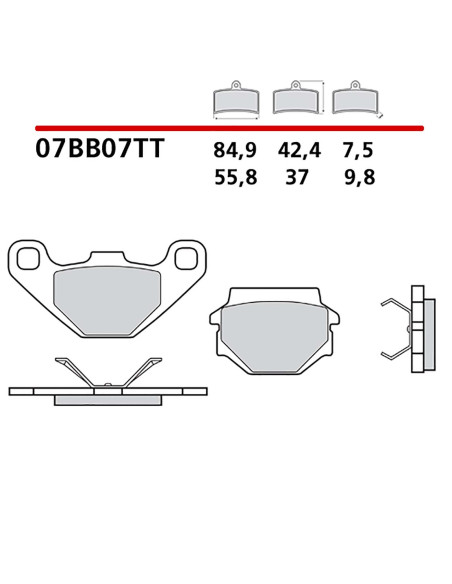 Kit de plaquettes de frein arriere Brembo pour Aprilia Pegaso III 650 (1997-2001) cod07bb07tt