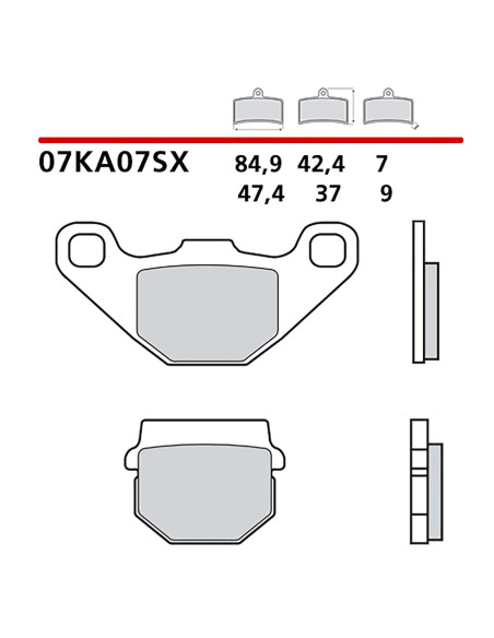 Kit de plaquettes de frein arriere Brembo pour Aprilia RS4 125 11-18 cod07ka07sx