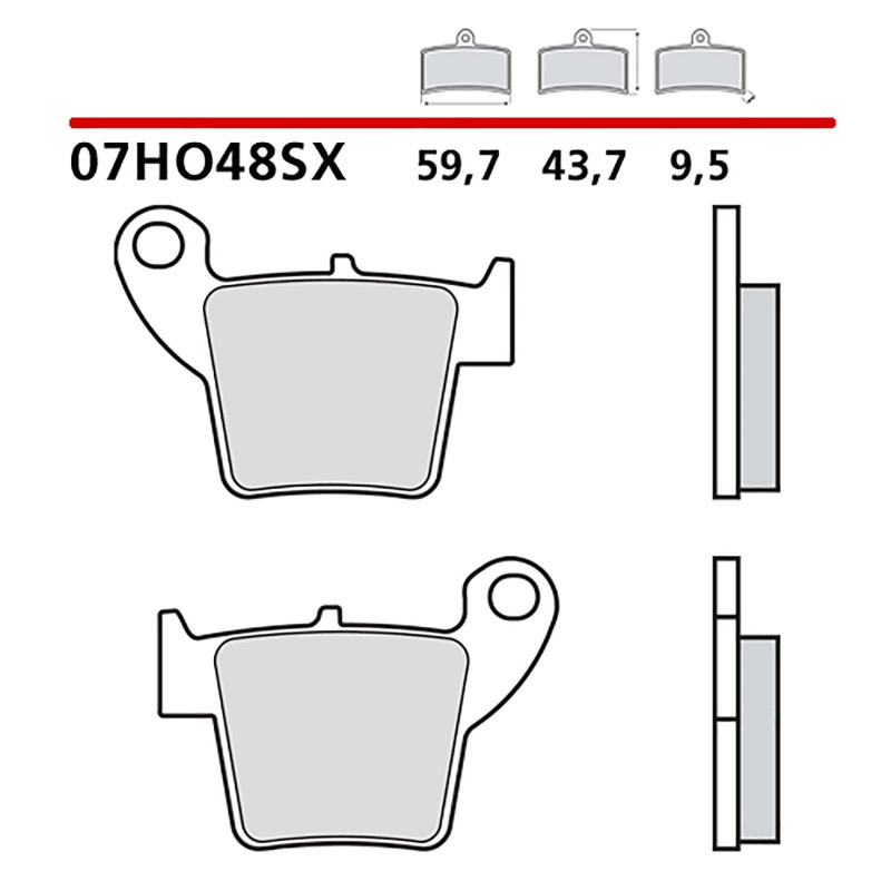 Kit de pastillas de freno traseras Brembo para HM CRE F 450 02/02 cod07ho48sx