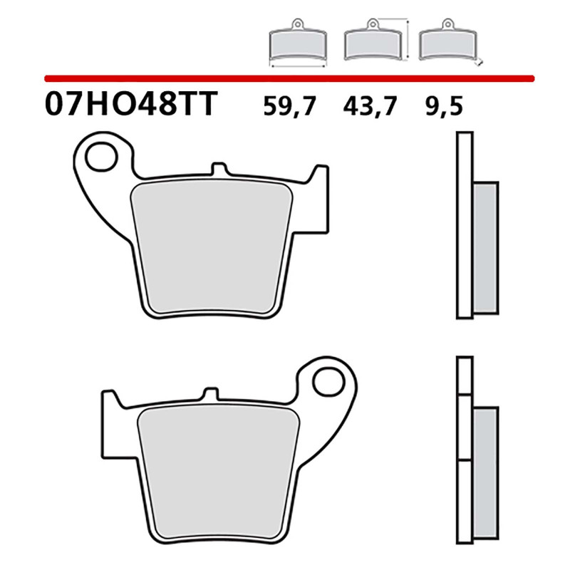 Kit de pastillas de freno traseras Brembo para HM CRE F 450 02/02 (cod. 07ho48tt)