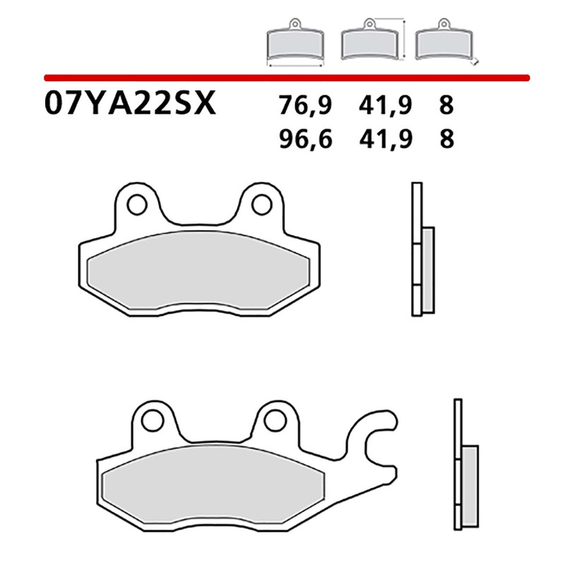 Kit de plaquettes de frein arriere Brembo pour Kawasaki W 800 2020-2022 (code 07YA22SX)