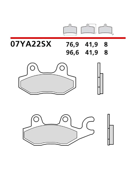 Kit de pastillas de freno traseras Brembo para Kawasaki W 800 2022 (cod. 07ya22sx)