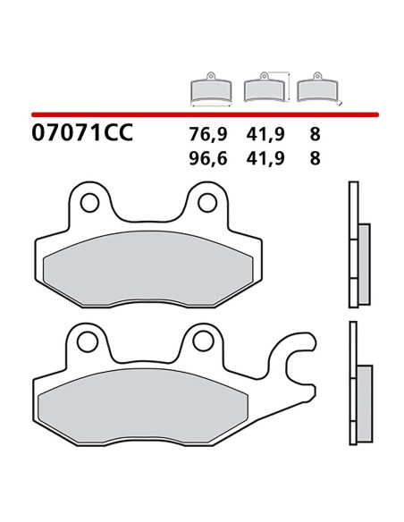 Kit de pastillas de freno delanteras Brembo compatible con Suzuki y Burgman ABS 400 07-08 07071