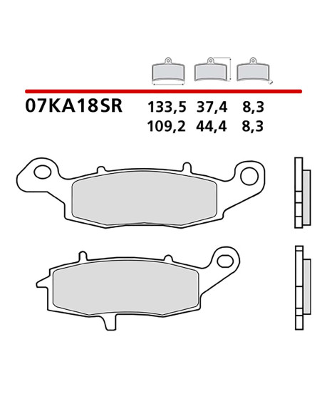 Kit de plaquettes de frein avant Brembo pour Suzuki DL V-Strom ABS 650 12-16 07KA18SR