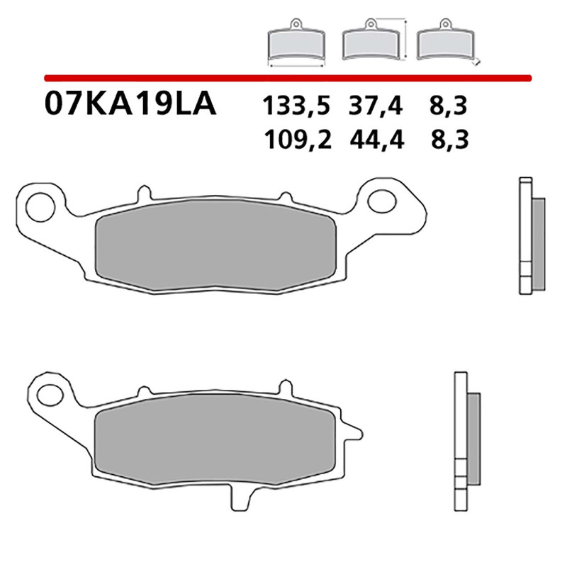 brembo front brake pad kit fits on suzuki dl v strom abs 650 12 16 07ka19la
