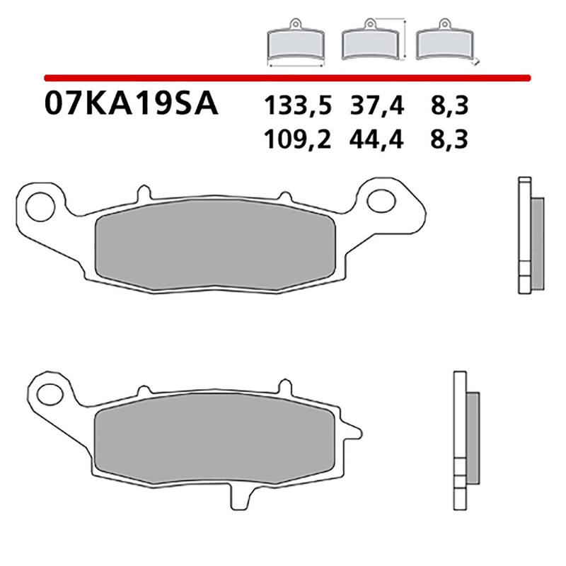 brembo front brake pad kit fits on suzuki dl v strom abs 650 12 16 07ka19sa
