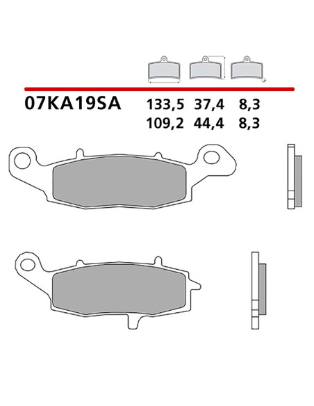 brembo kit pastiglie freno ant monta su suzuki dl v strom abs 650 12 16 07ka19sa