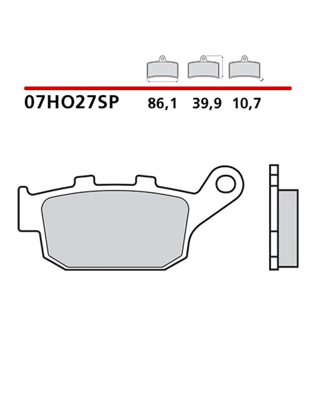 brembo kit pastiglie freno post monta su triumph bonneville speedmaster abs 1200 2021 cod07ho27sp