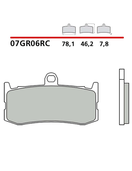 Kit de plaquettes de frein avant Brembo pour Triumph Daytona 675 ABS 13-17 07GR06RC