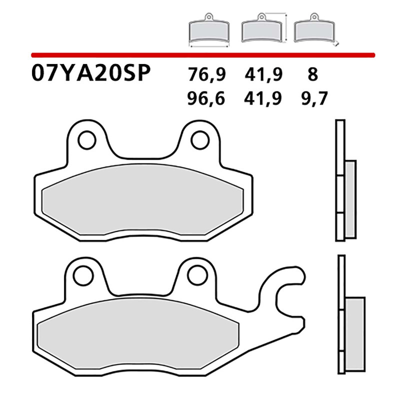 brembo rear brake pad kit for triumph speed triple r 1050 2016 cod07ya20sp