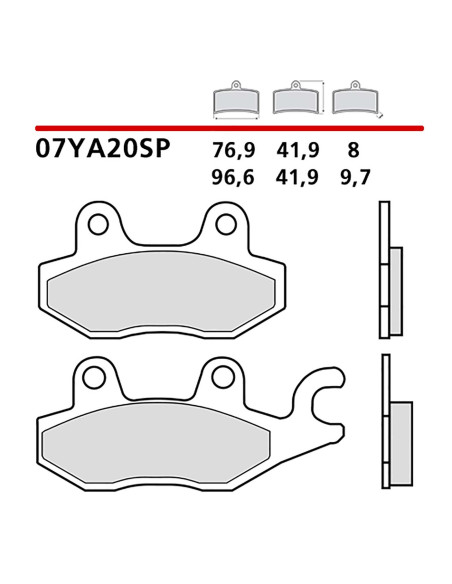 brembo hinterer bremsbelagsatz fur triumph speed triple r 1050 2016 cod07ya20sp