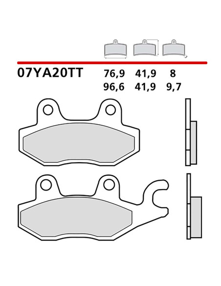 Kit de plaquettes de frein arriere Brembo pour Triumph Speed Triple R 1050 2016 (code 07YA20TT)