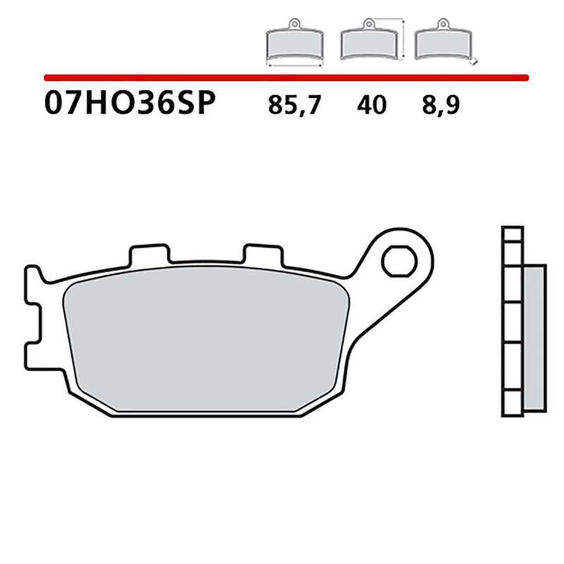 Kit de plaquettes de frein arriere Brembo compatible avec Yamaha Tracer 900 ABS 18/20 (code 07ho36sp)