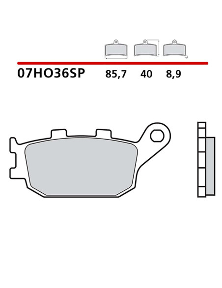 Kit de plaquettes de frein arriere Brembo compatible avec Yamaha Tracer 900 ABS 18/20 (code 07ho36sp)