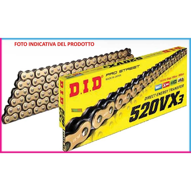 DID-KETTE 520VX3 +2 LINKS APRILIA RS, RS Extrema, RS Pista 125 06-10 G B 112 LINKS