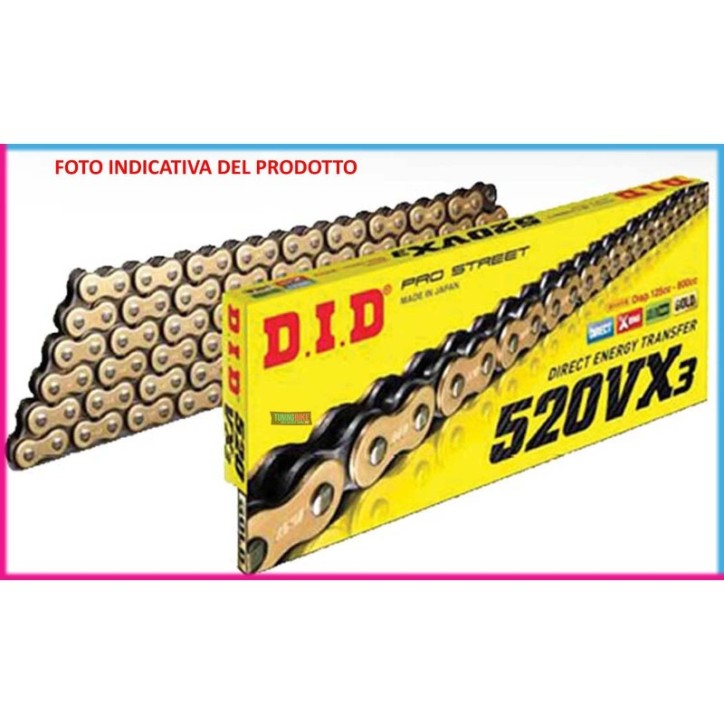 DID-KETTE 520VX3 +2 LINKS FUR APRILIA RS, RS Extrema, RS Pista 125 06-10 G/B 112 LINKS